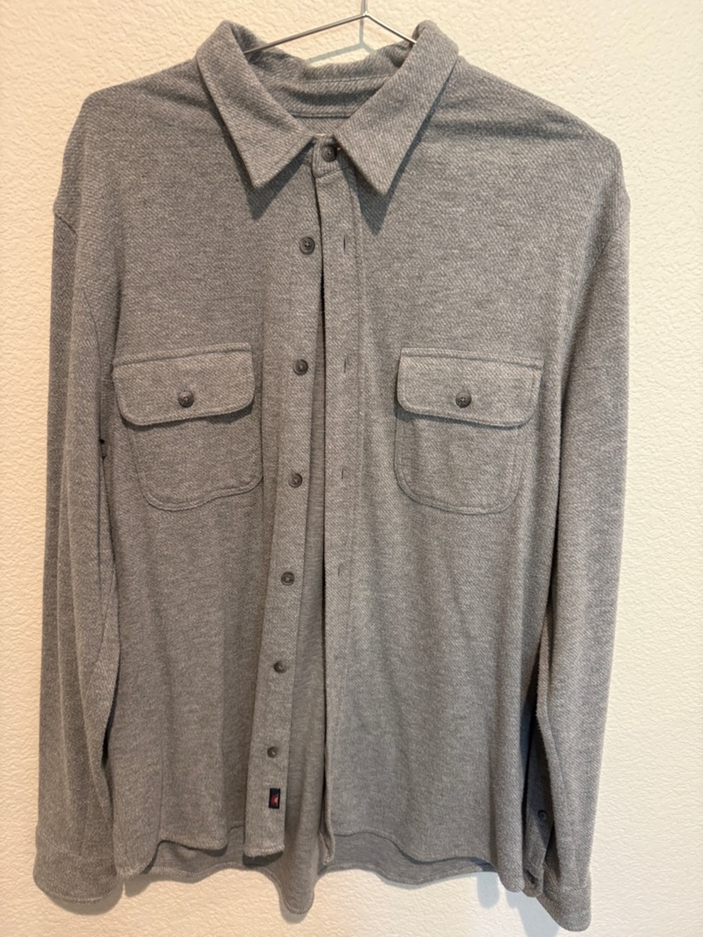 Faherty Men's Heather Gray Button-Down Utility Shirt
